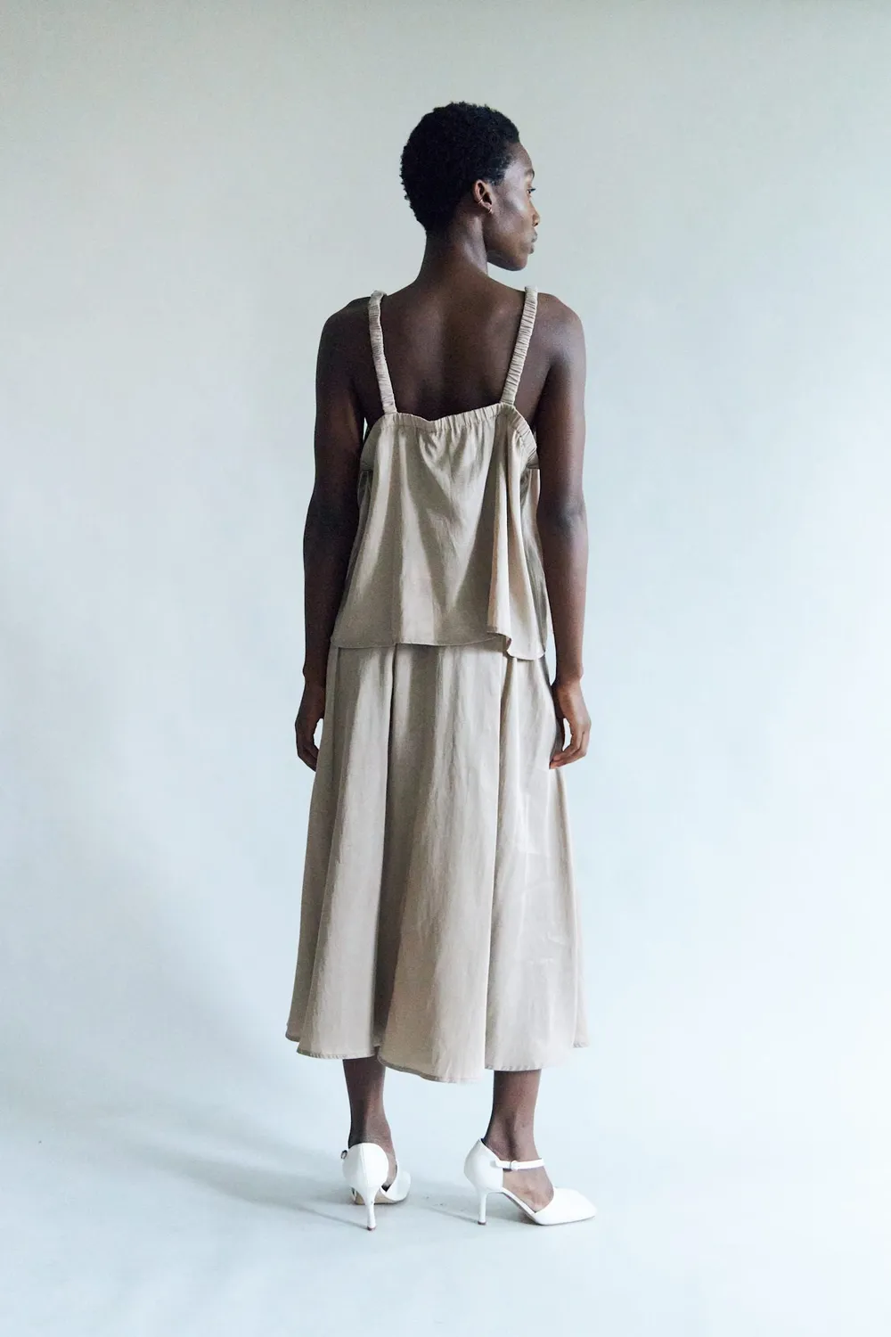 DAWN x DARE Amber 592 Khaki nederdel lang hør