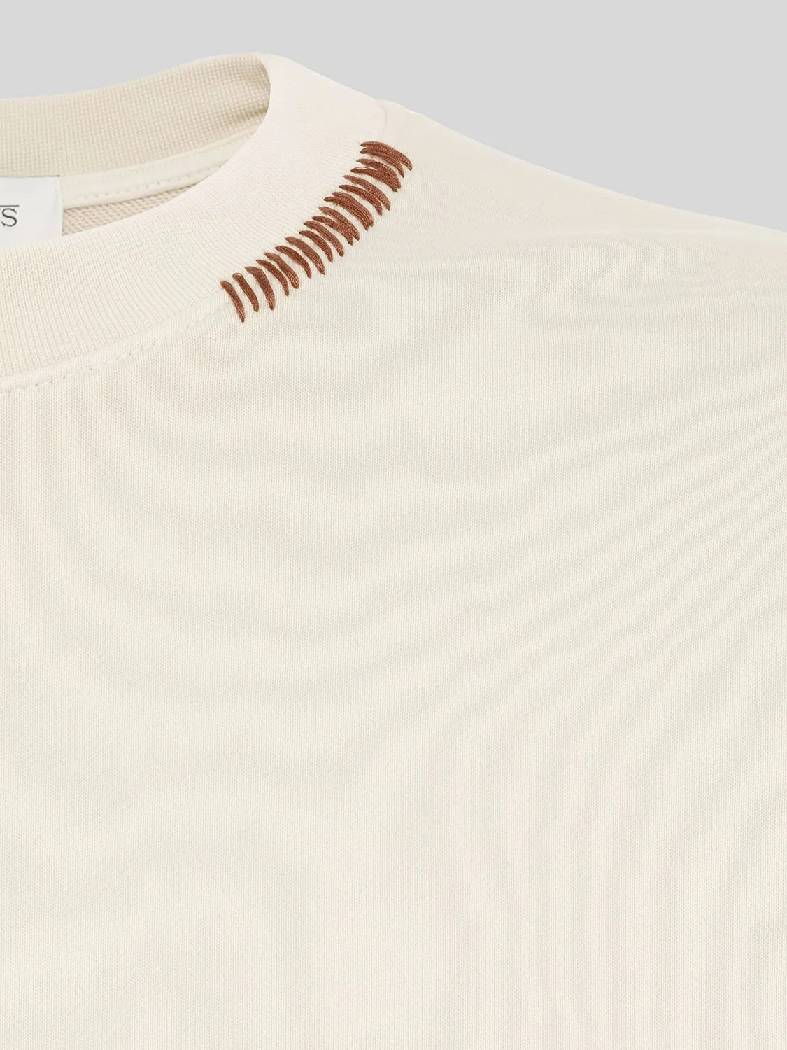 Laneus Crew Neck Cotton Sweatshirt sweatshirt creme