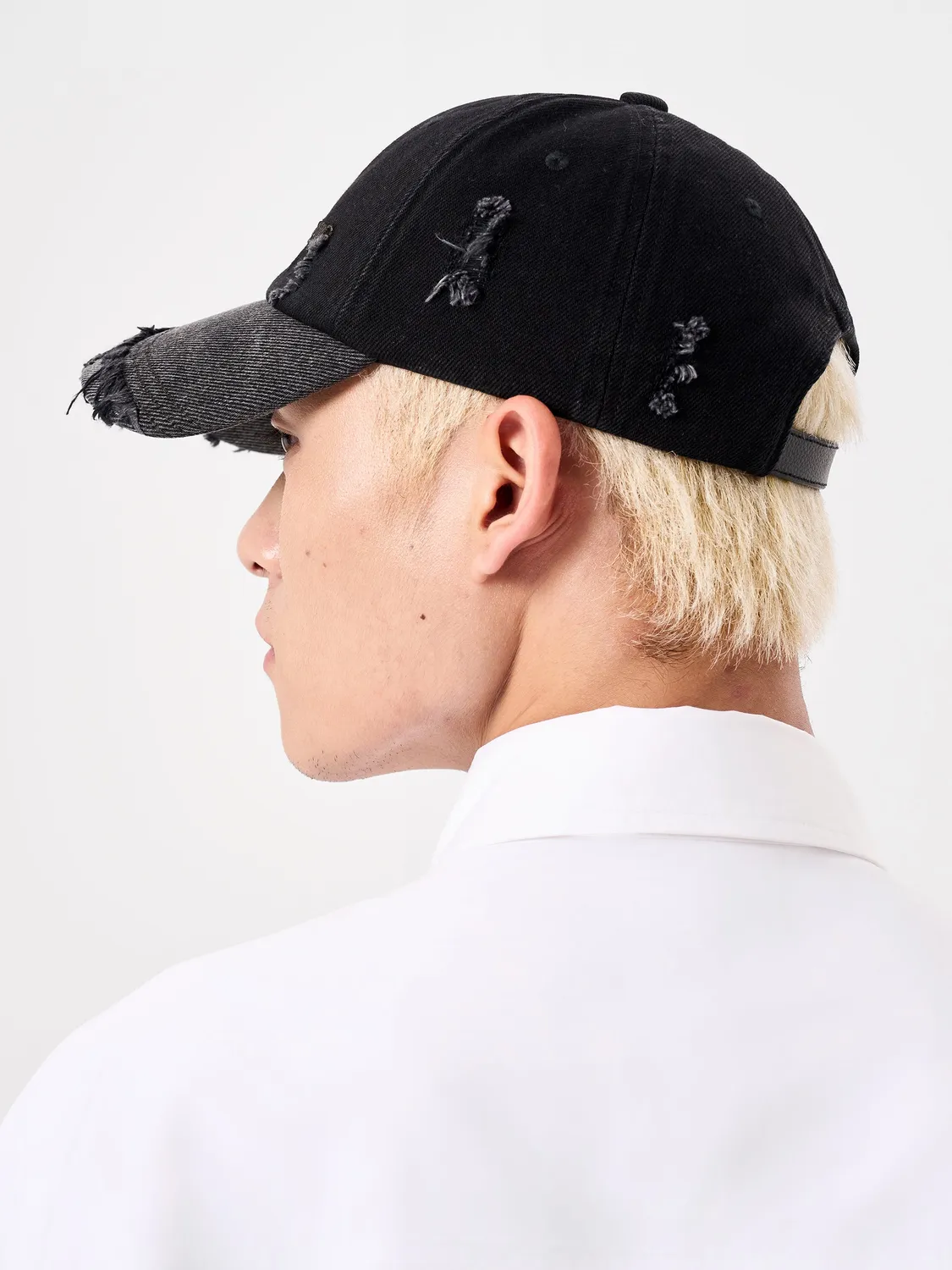 Feng Chen Wang Panelled Denim baseball kasket one size grå sort