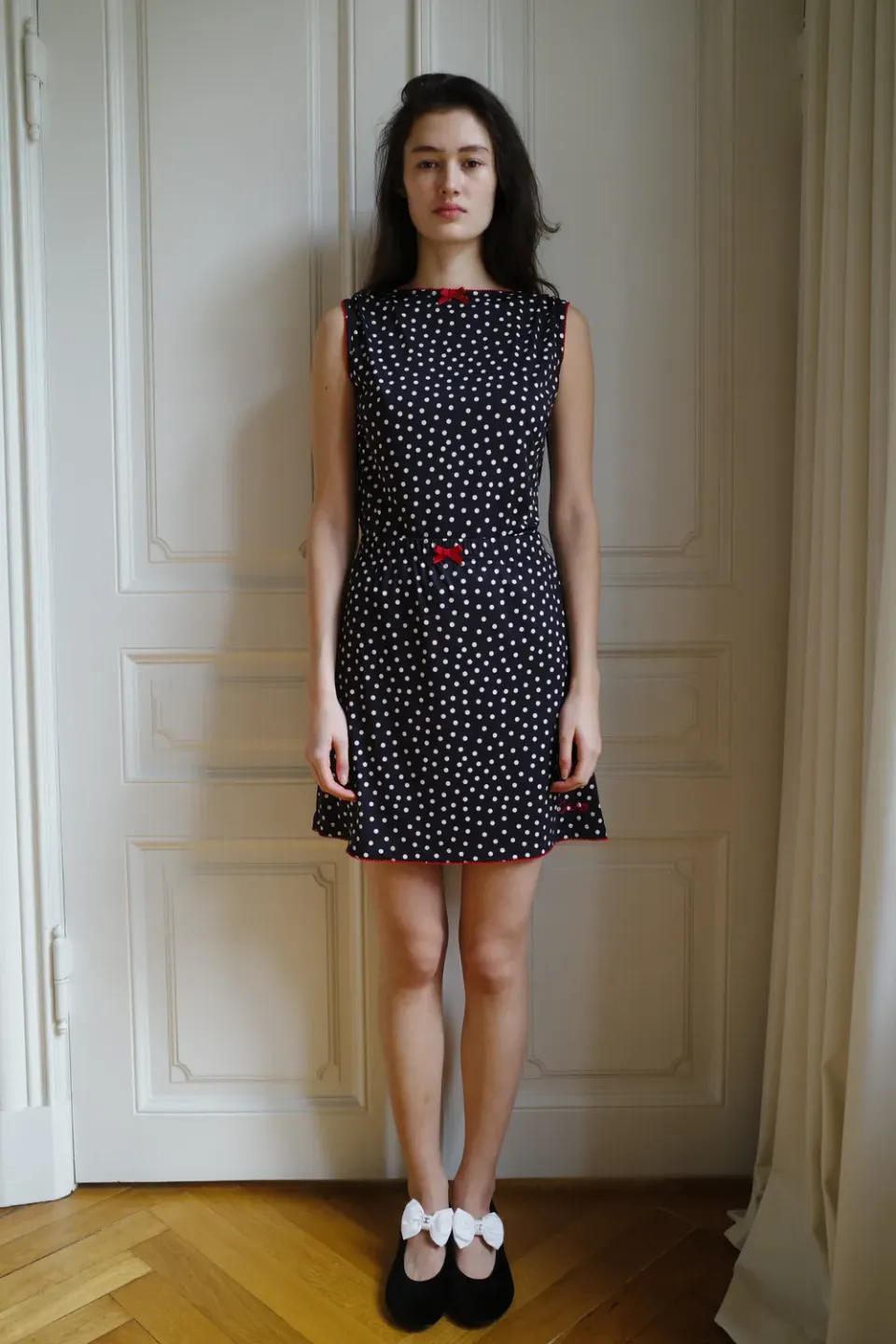 Caro Editions Jersey Skirt nederdel Black Dots strækbar