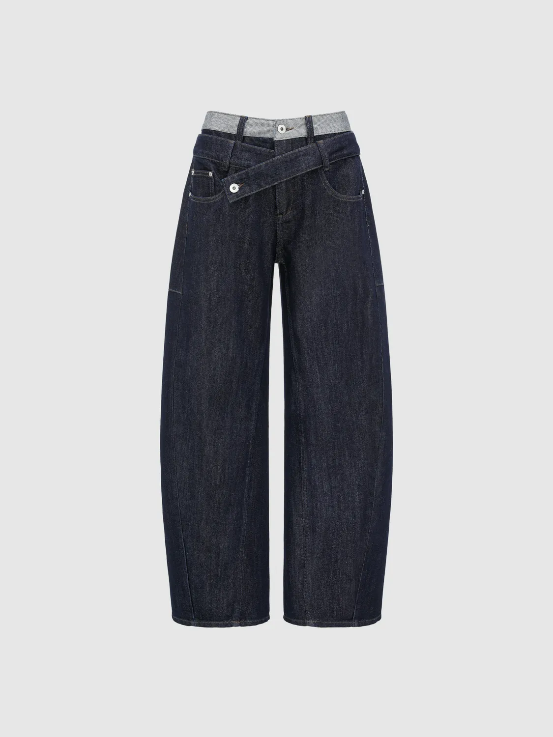 Feng Chen Wang Double Waistband jeans navy