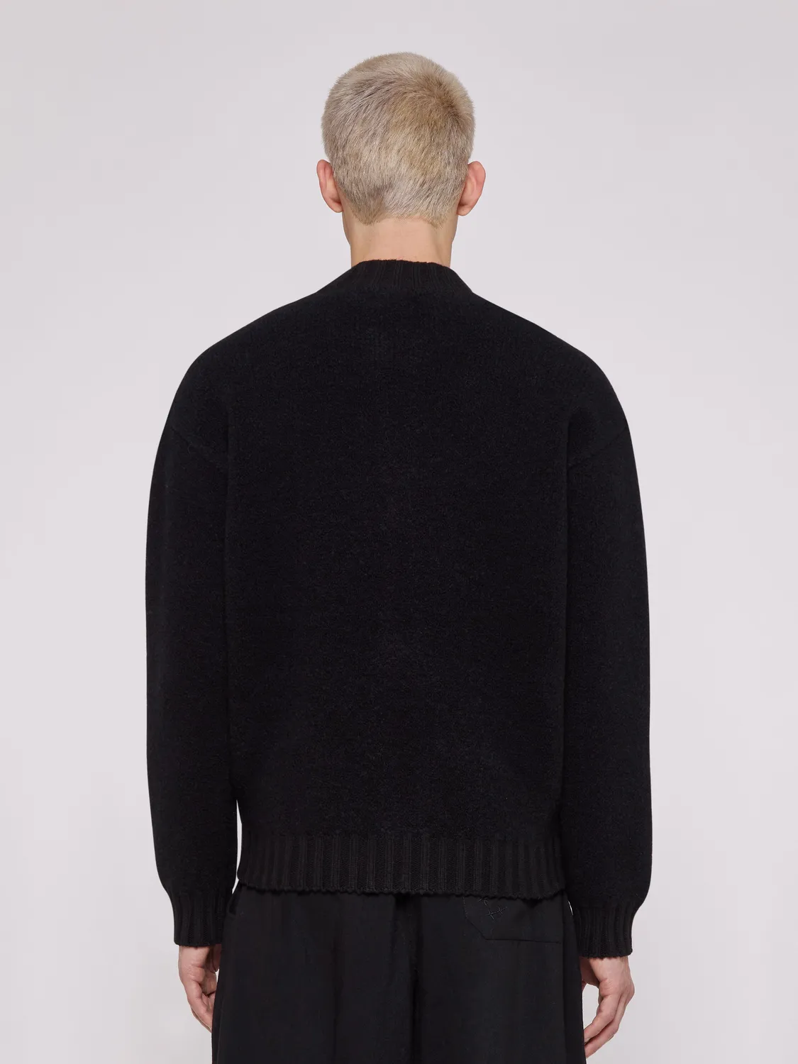 Laneus Bomber Over Knitwear bomberjakke sort uld