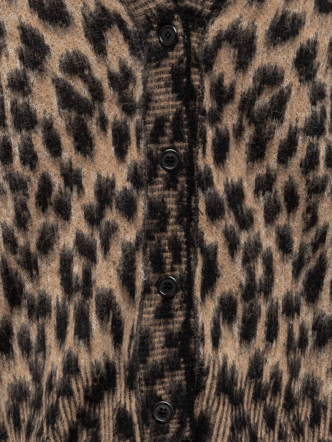 Laneus brushed leopard cardigan alpaka natural