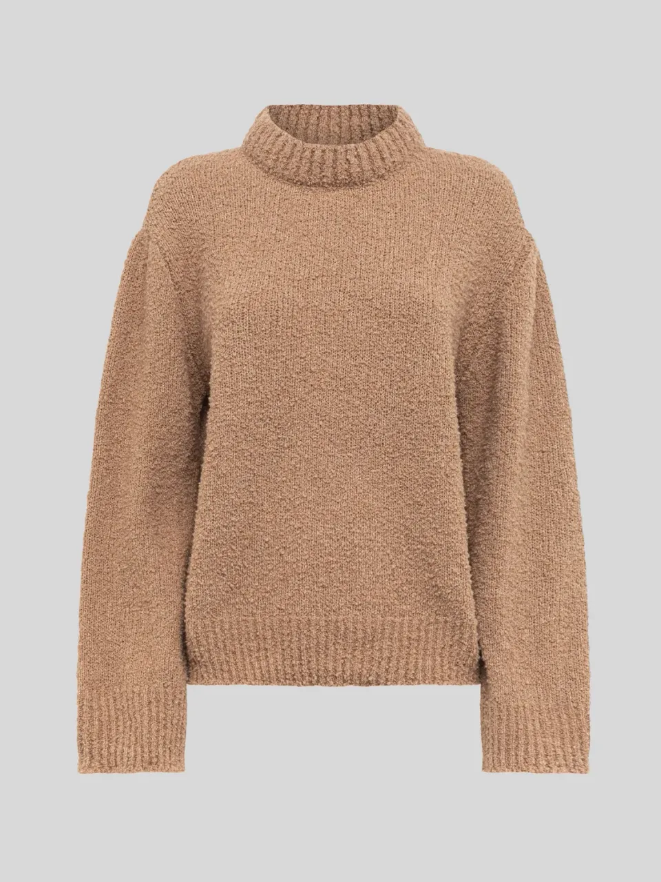 Laneus crew neck strik camel uld boxy