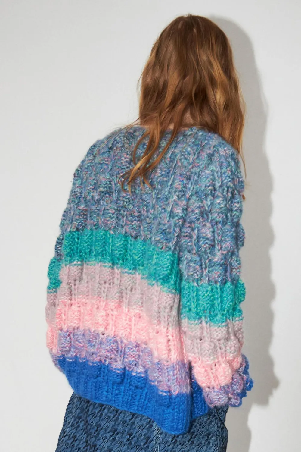 DAWNXDARE Arena Rainbow 930 cardigan blå mohair