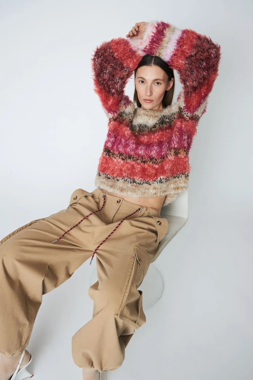 DAWNXDARE Eloise Pullover striktrøje 337 garnet rose