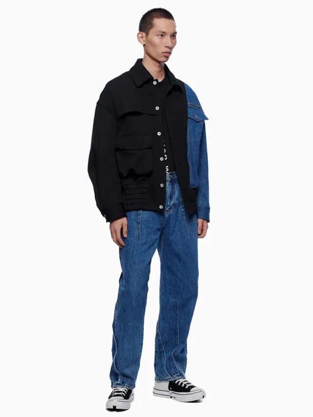 Feng Chen Wang Poly Woven Denim jakke oversize