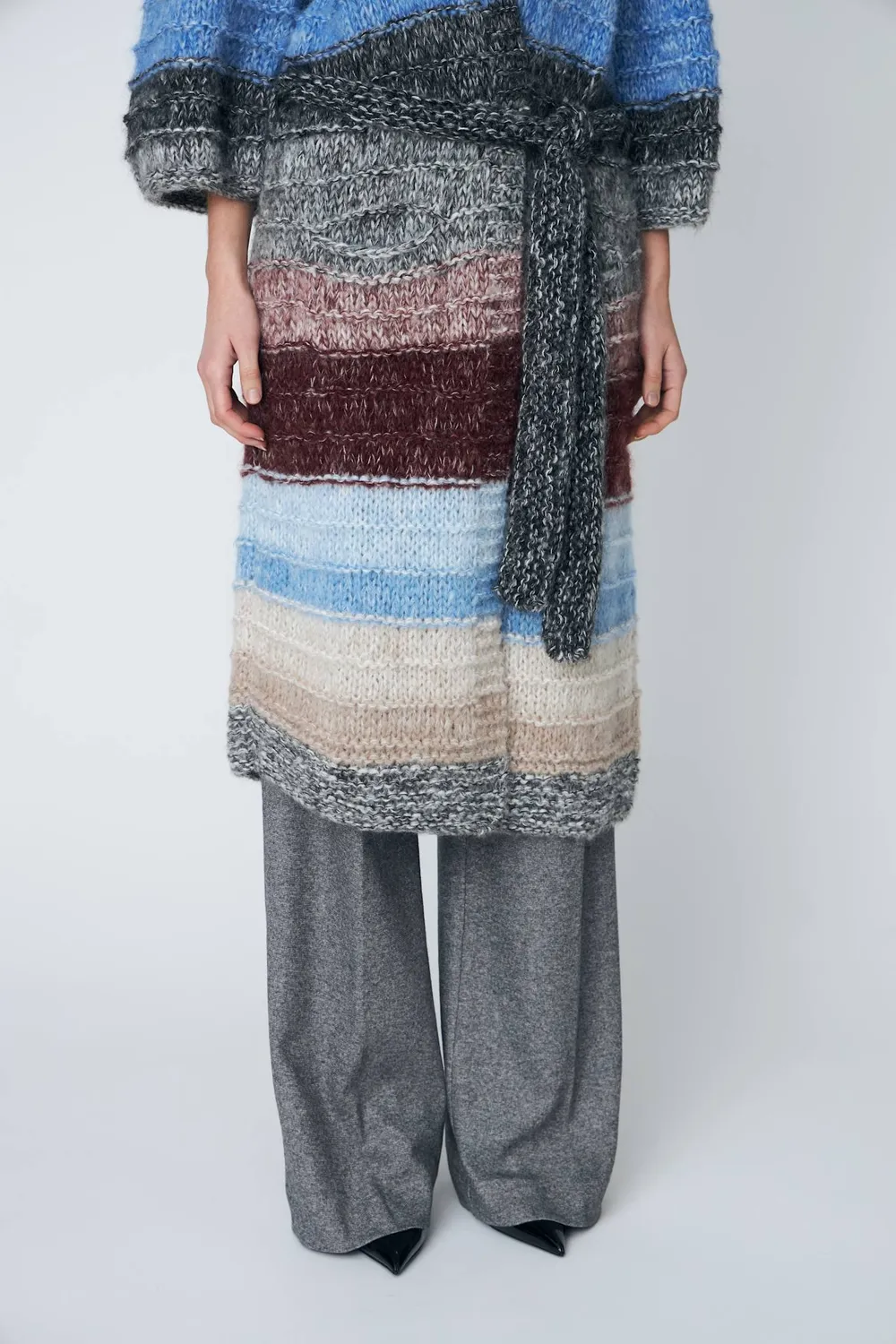 DAWN x DARE FLORENCE CARDIGAN lang midnight raisin bælte