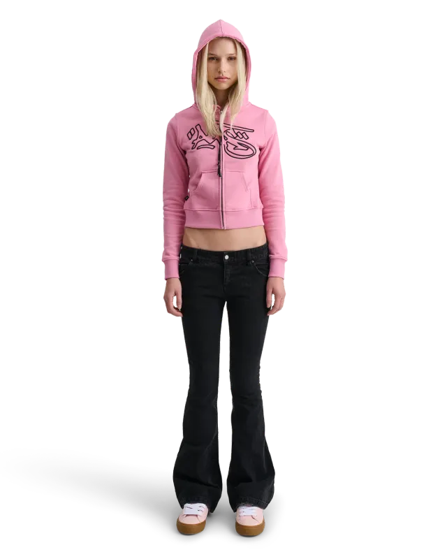 Alis Lauren hættetrøje pink cropped bomuld