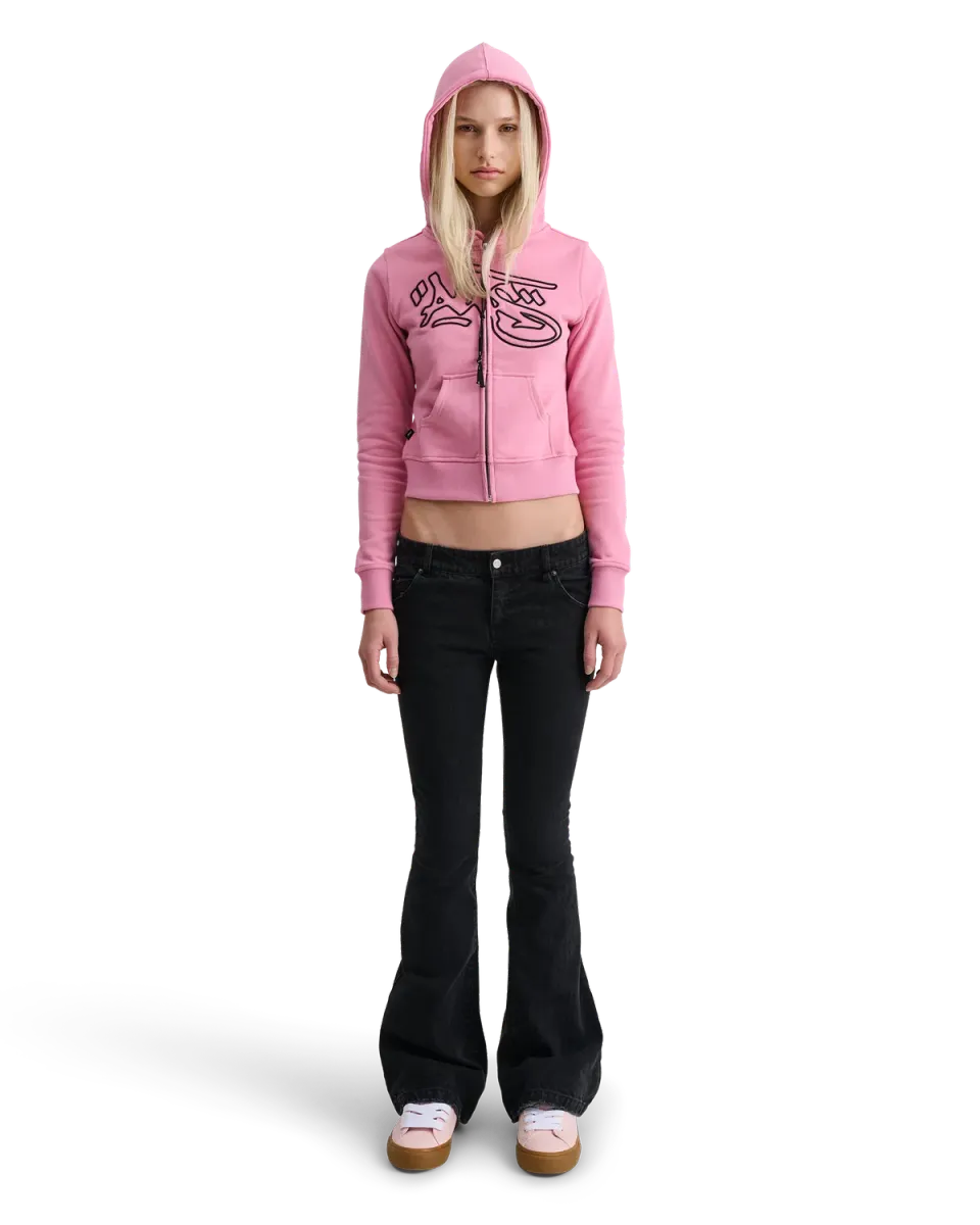 Alis Lauren hættetrøje pink cropped bomuld
