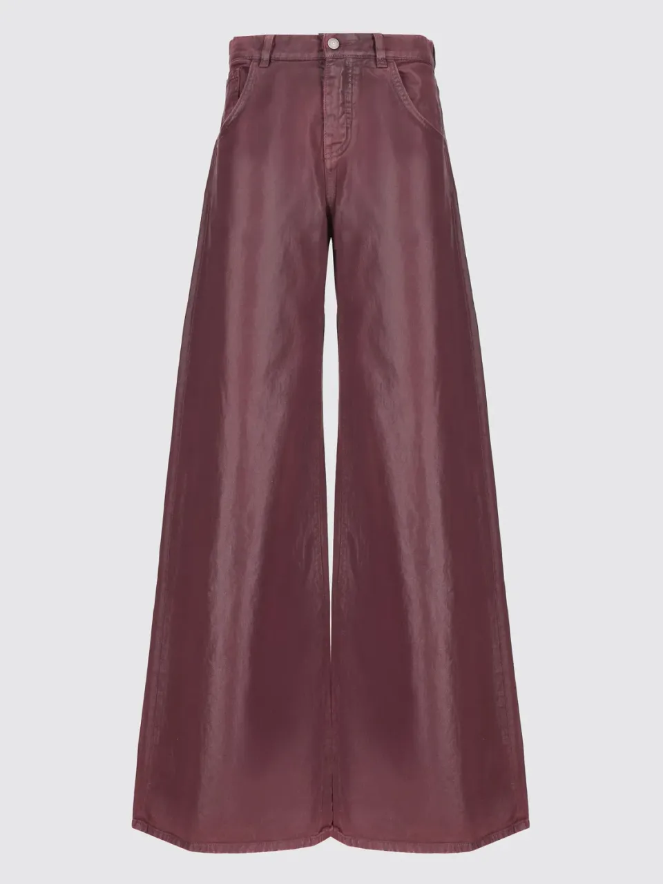 Laneus Baggy jeans bordeaux coated bomuld