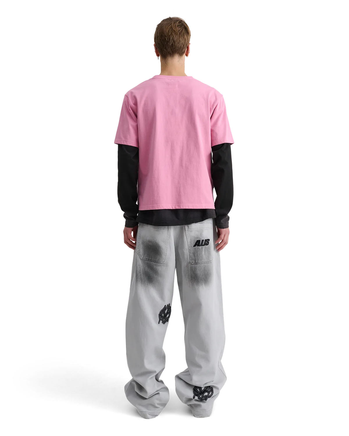 Alis Torey Cropped t-shirt solid pink bomuld