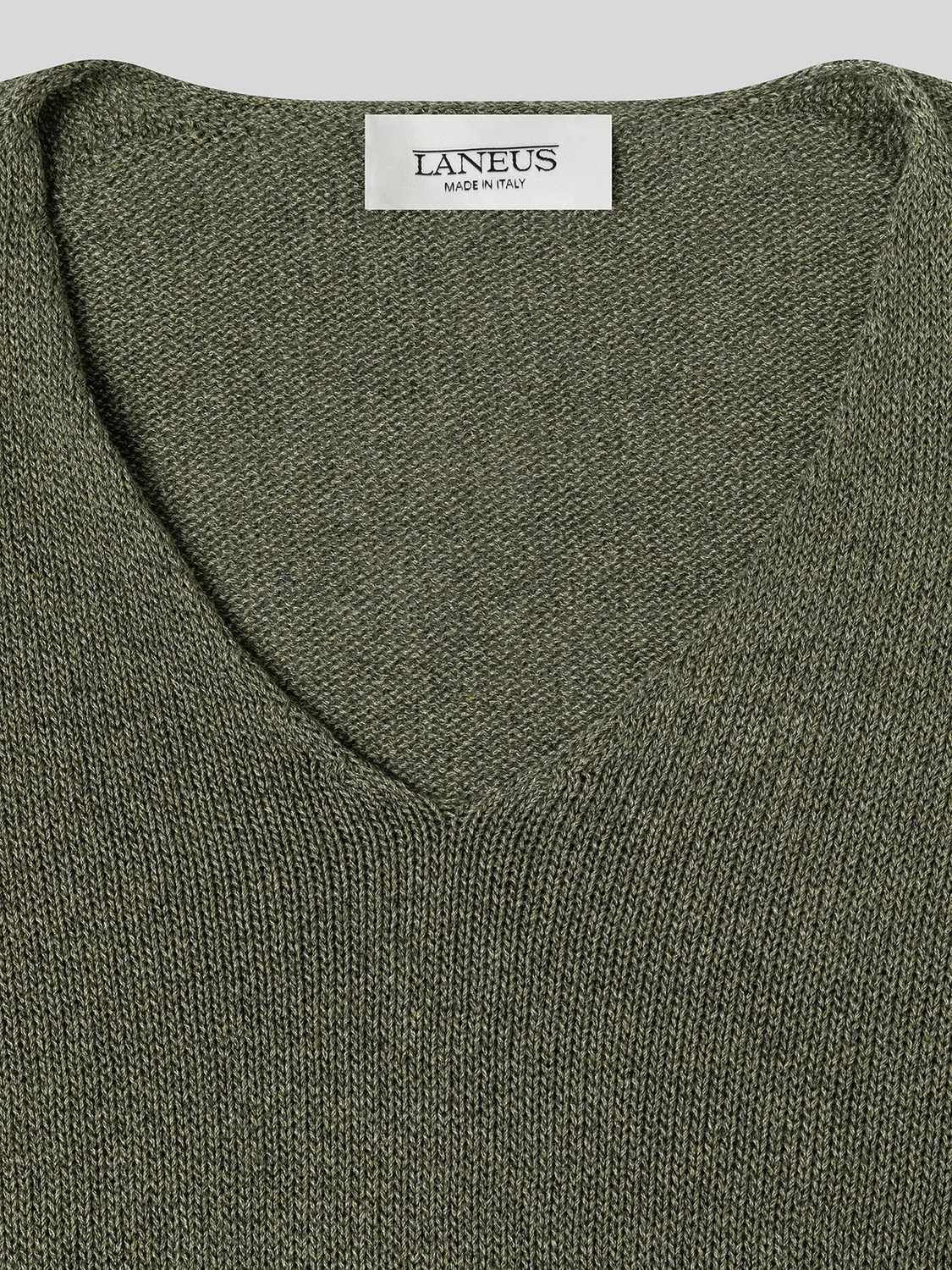 Laneus V-Neck sweater military green bomuld
