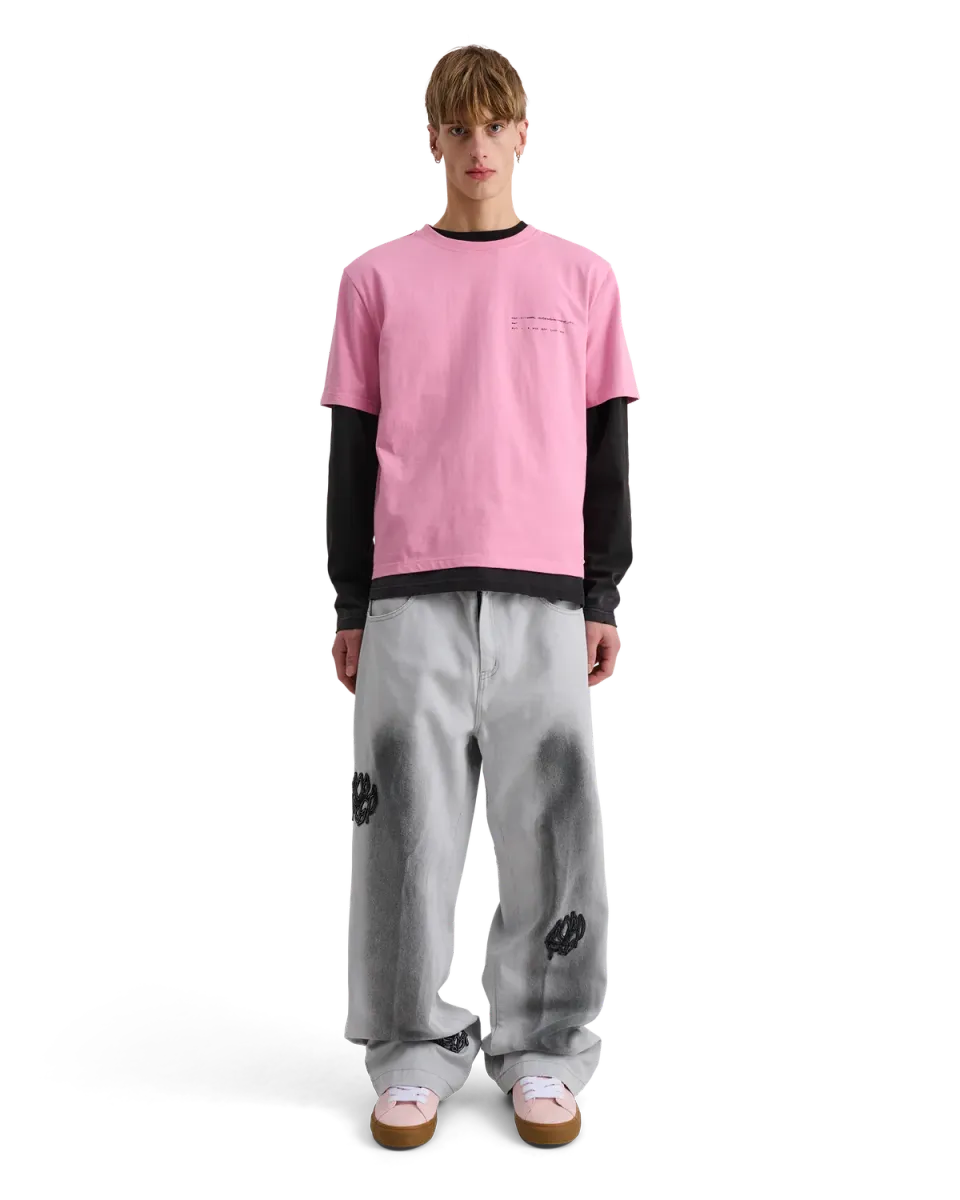 Alis Torey Cropped t-shirt solid pink bomuld