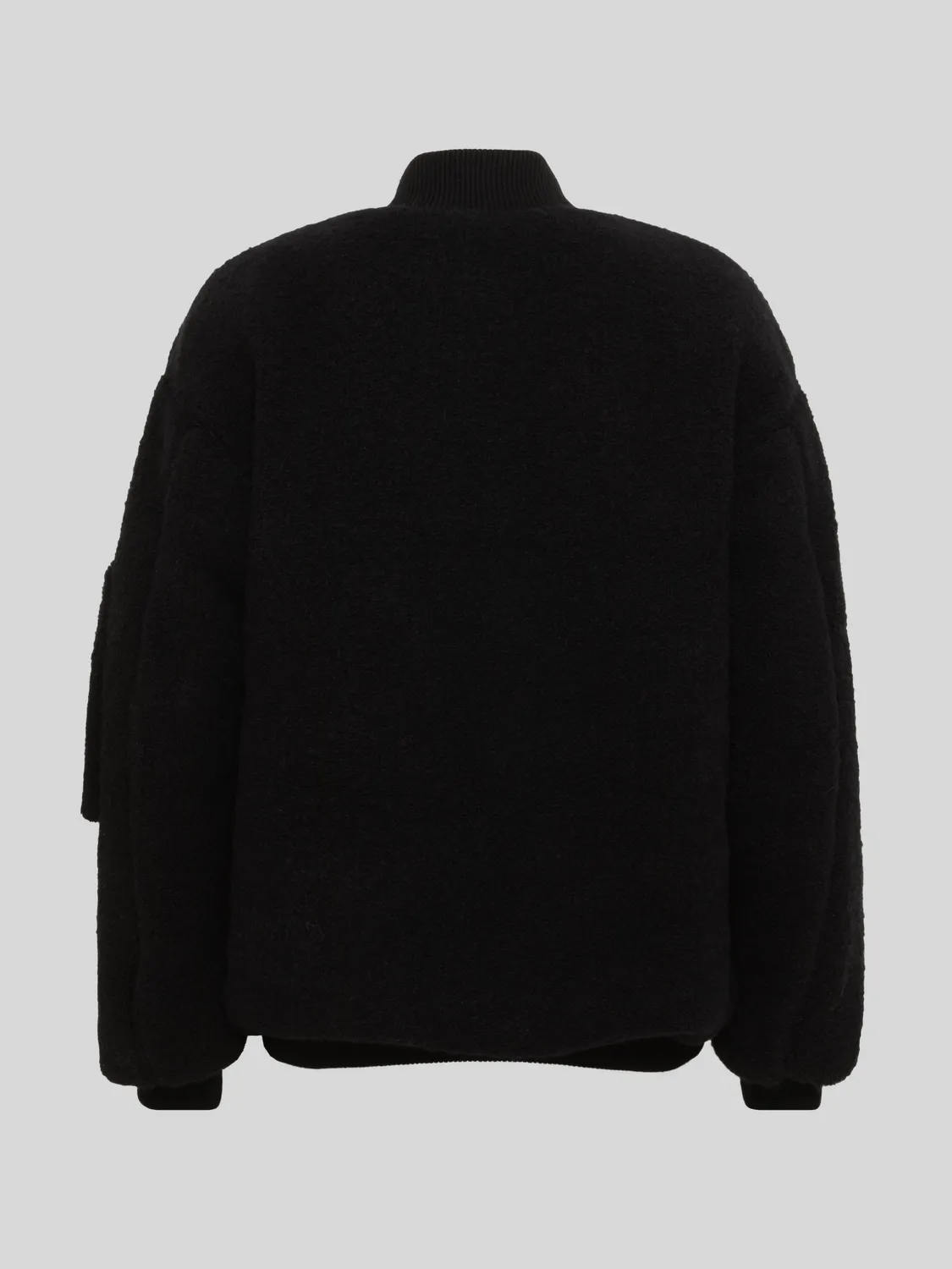 Laneus Knitted Bomber bomberjakke sort uld-bouclé