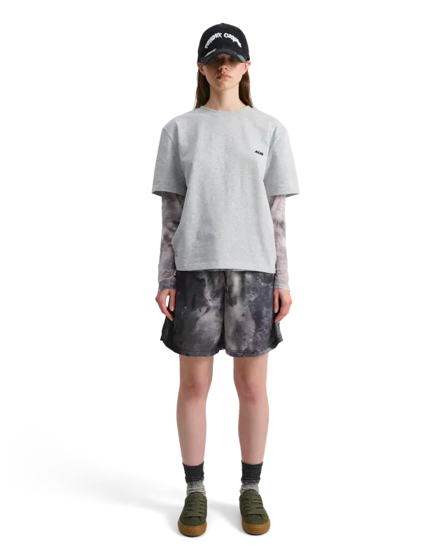 Alis Torey cropped t-shirt gråmeleret bomuld
