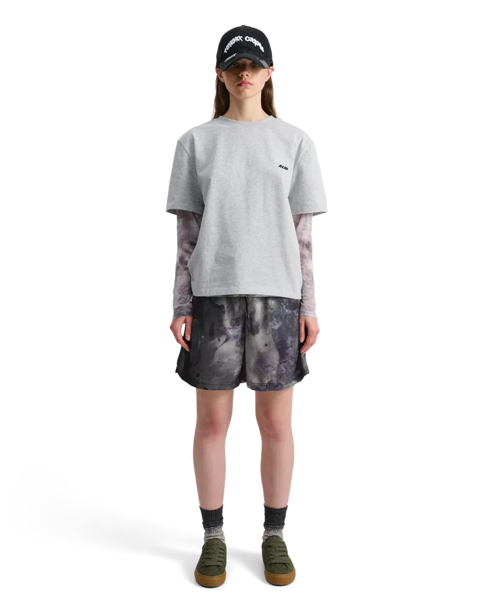 Alis Torey cropped t-shirt gråmeleret bomuld