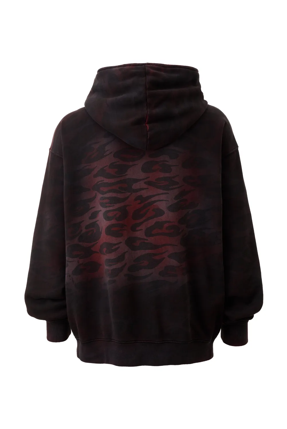 Hellstar Overdyed Cheetah hoodie rød – lynlås