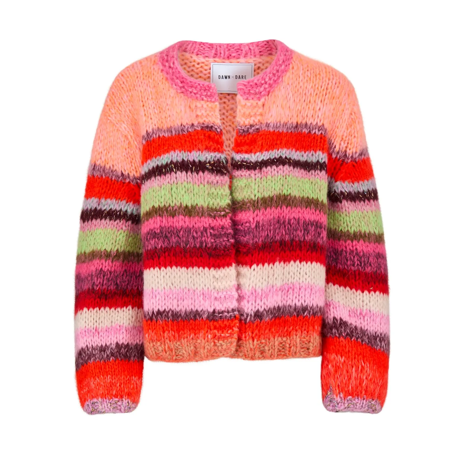 DAWNXDARE Gabi 919 Pink Multi cardigan mohair