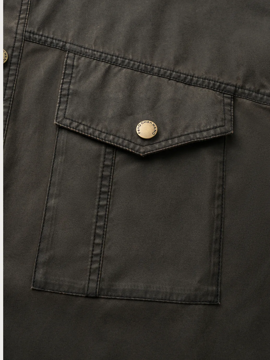 Feng Chen Wang Washed Workwear skjorte lommer