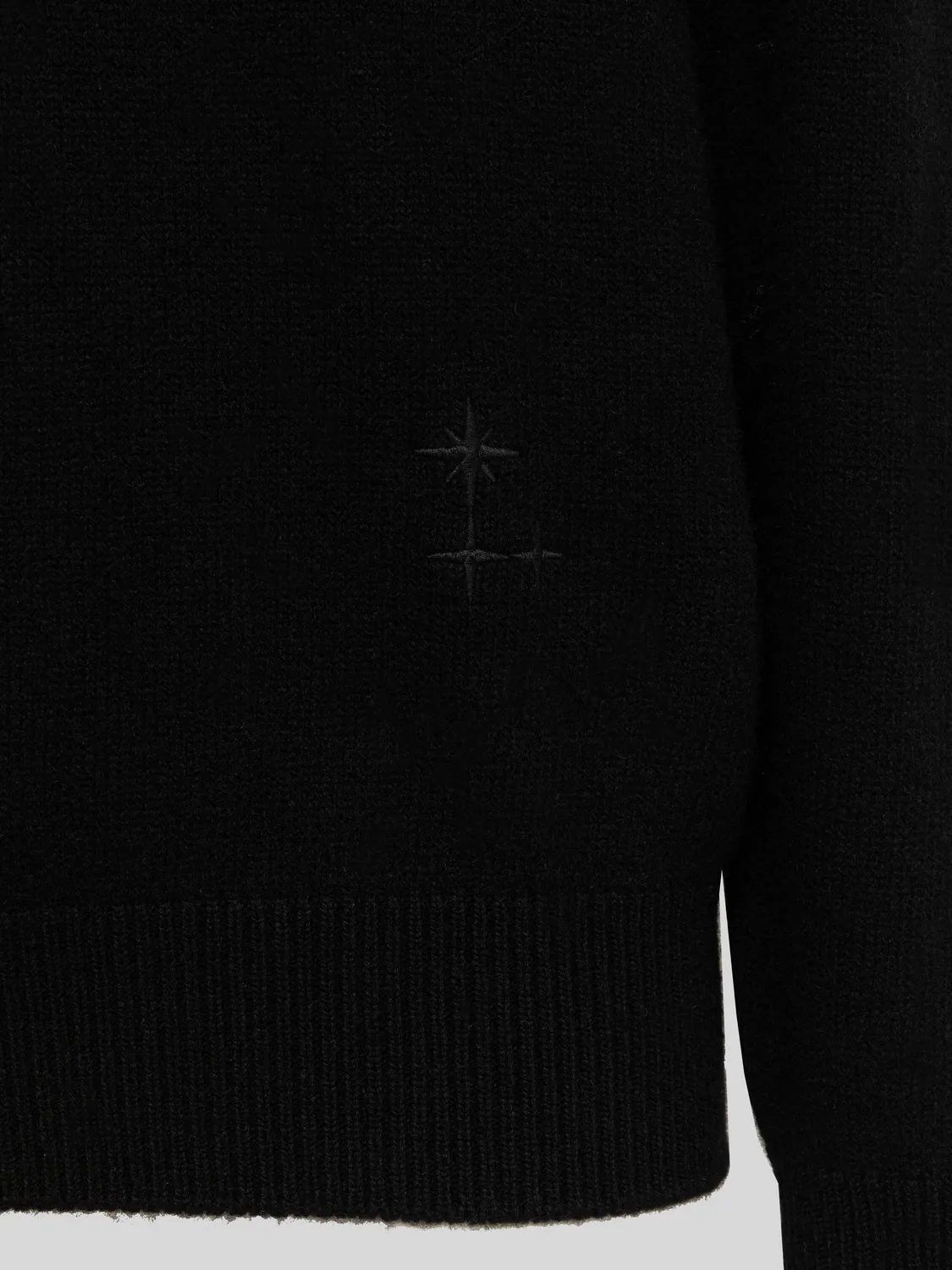 Laneus Wool Cashmere striktrøje sort merinould-cashmere