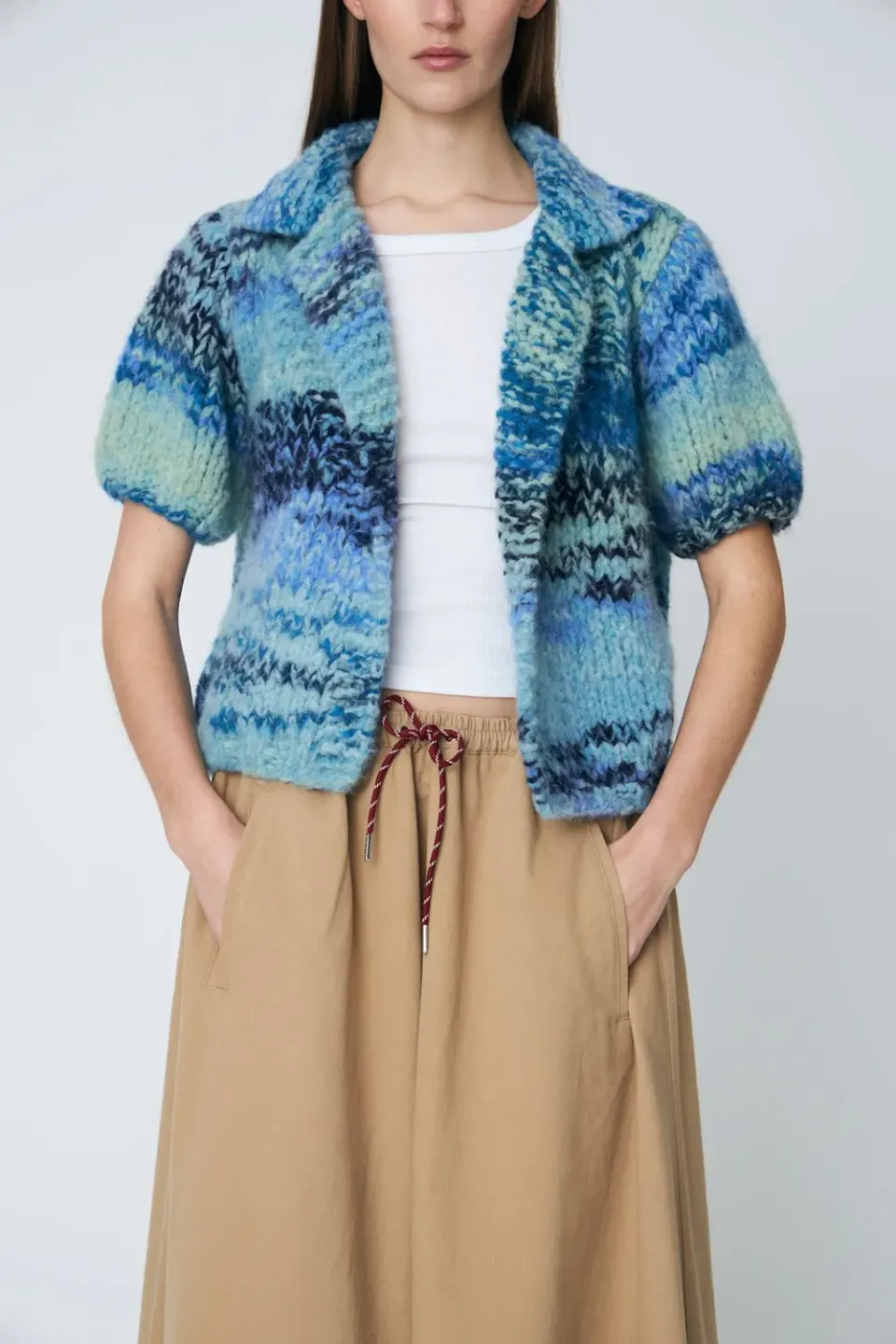 DAWNXDARE Moa Cardigan strikcardigan 620 sky blue alpakamix