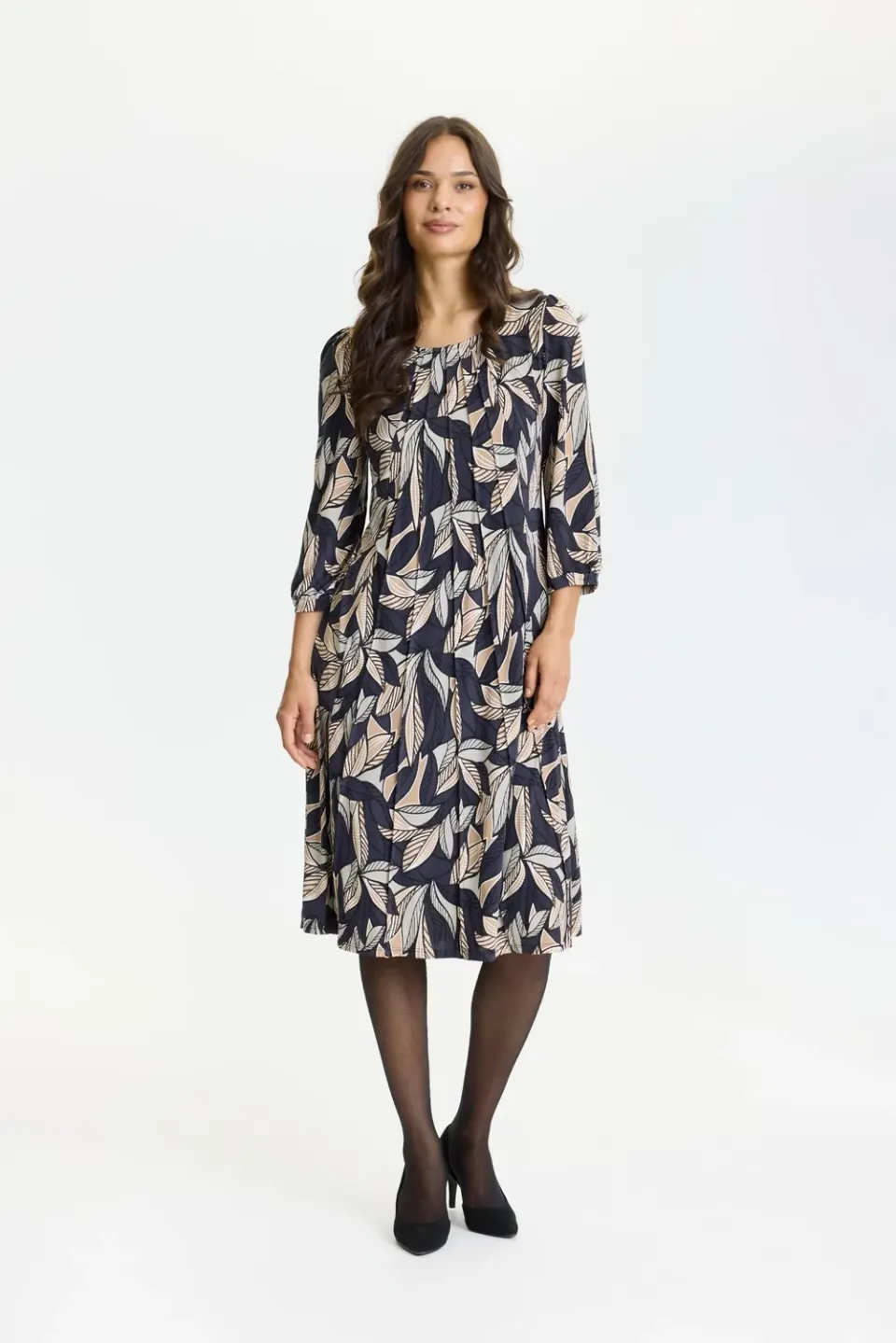 IN FRONT Lucette kjole 3/4 ærmer jersey print