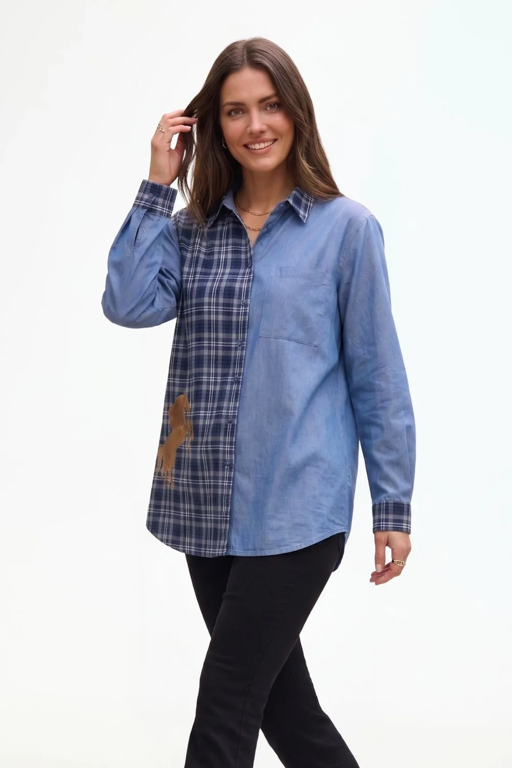 IN FRONT Cara skjorte denim oversize