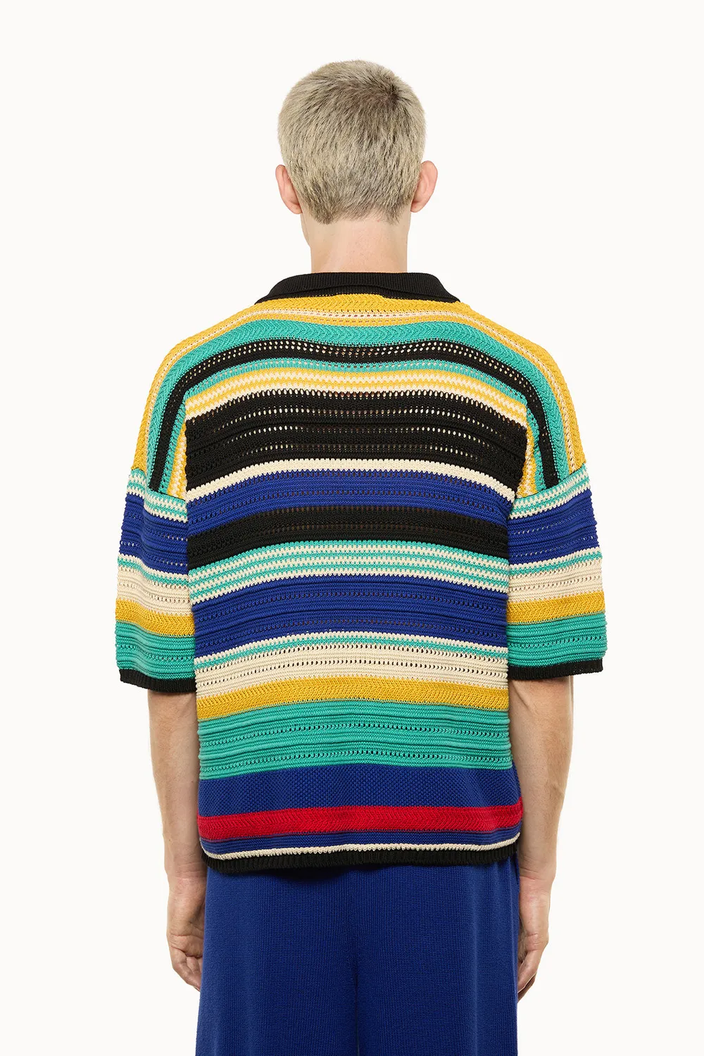 Laneus Multicolor Knit polo black-multicolor bomuld