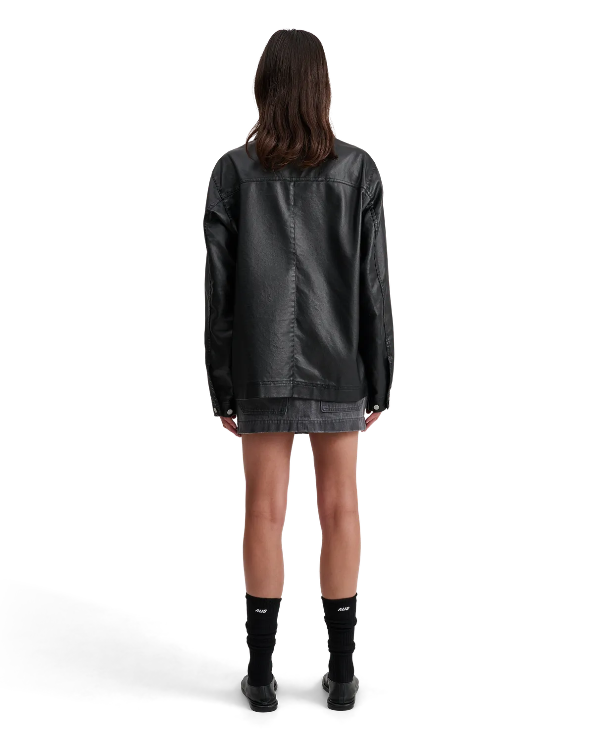 Alis Viren Worker jakke glossy black coated