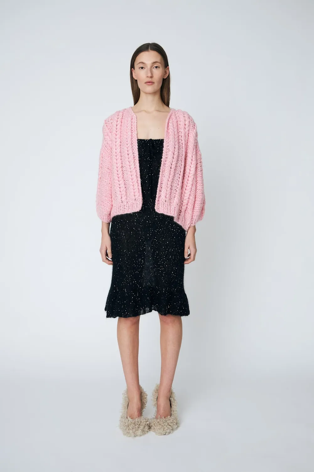 DAWNXDARE Annie cardigan 219 super pink mohair