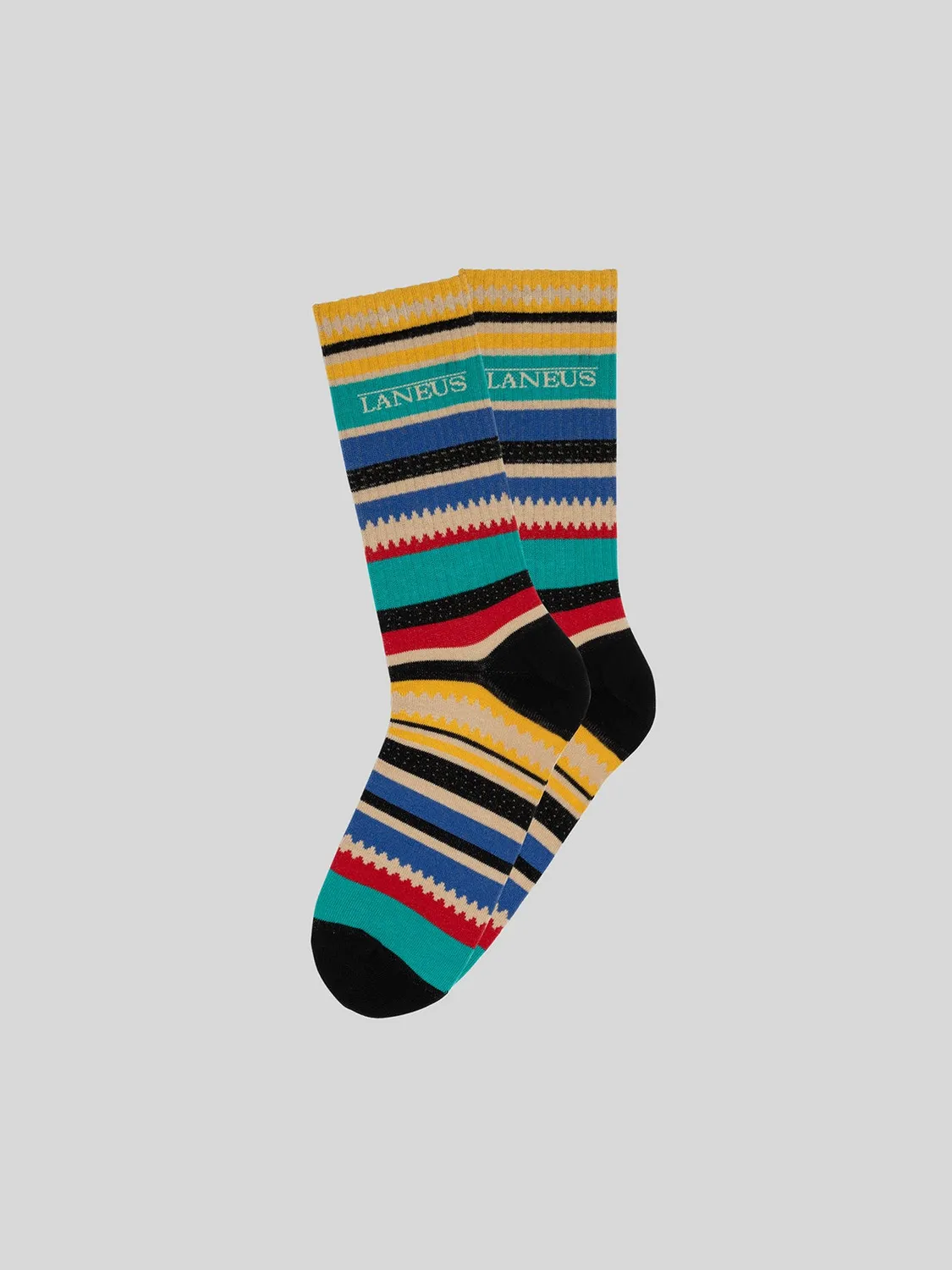Laneus stribede sokker black-multicolor bomuld