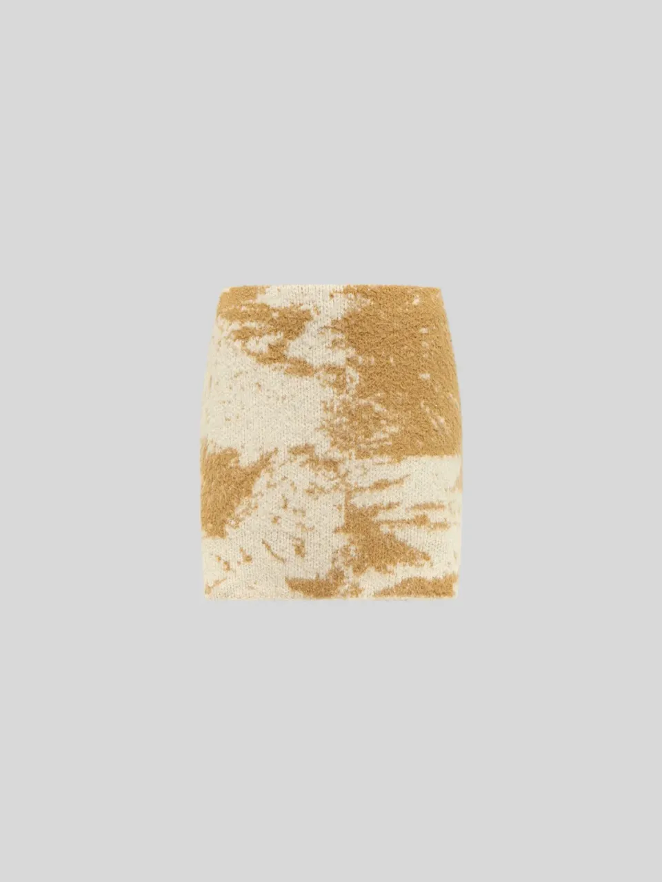 Laneus nederdel jacquard camel – tæt mini