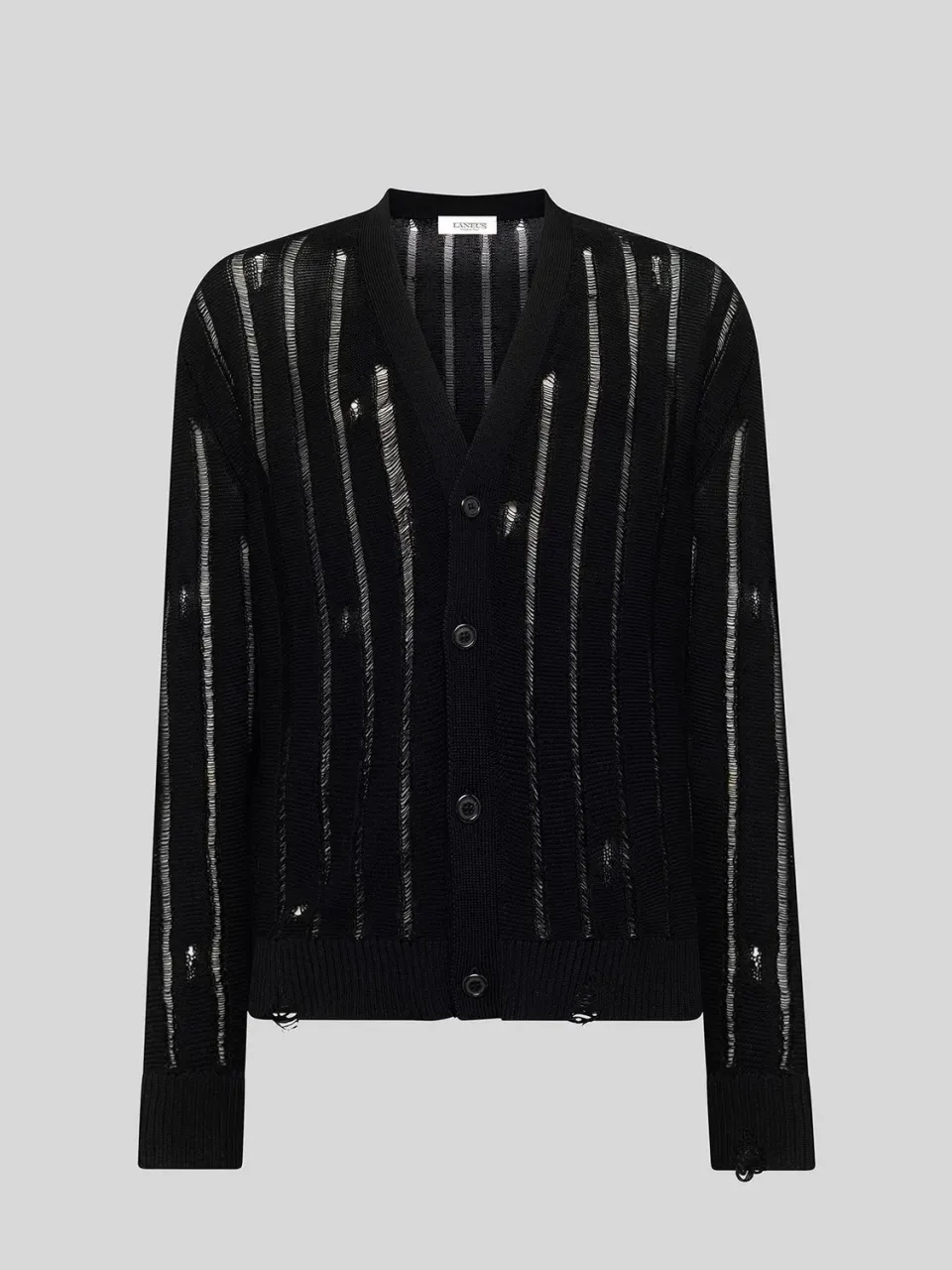 Laneus Knit Cardigan strikcardigan sort økologisk bomuld