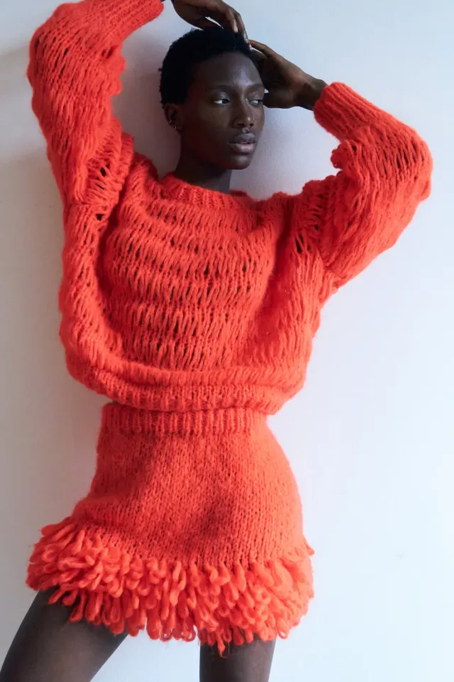 DAWNXDARE COCO 335 sweater rød loopstrik