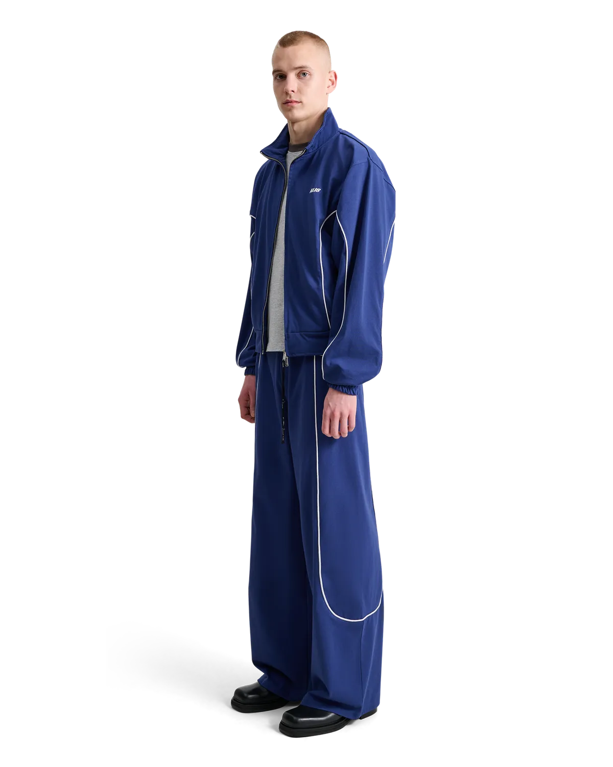 Alis Hristo track top Solid Blue cropped bomuld