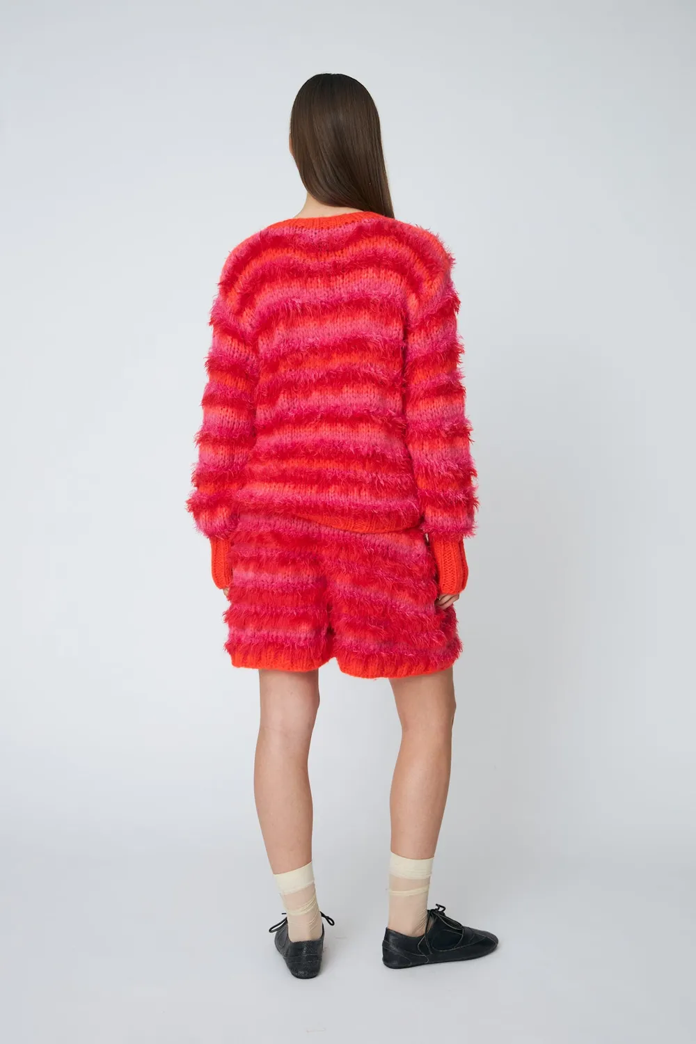 DAWNXDARE Eloise Pullover 335 Chili stribet uldblanding
