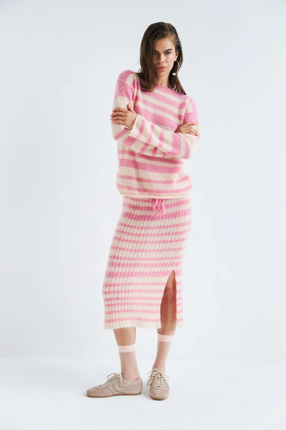 DAWNXDARE Starlette strikskørt 219 super pink mohair