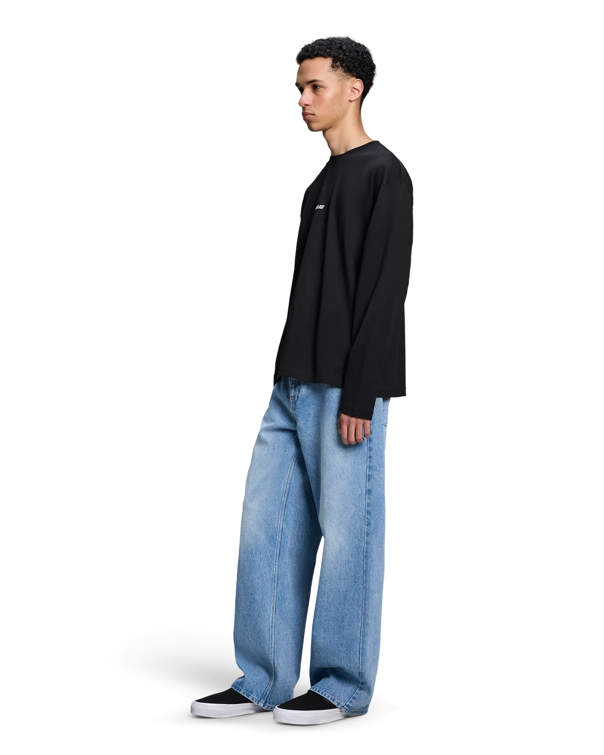 Alis Joshua langærmet t-shirt Solid Black bomuld