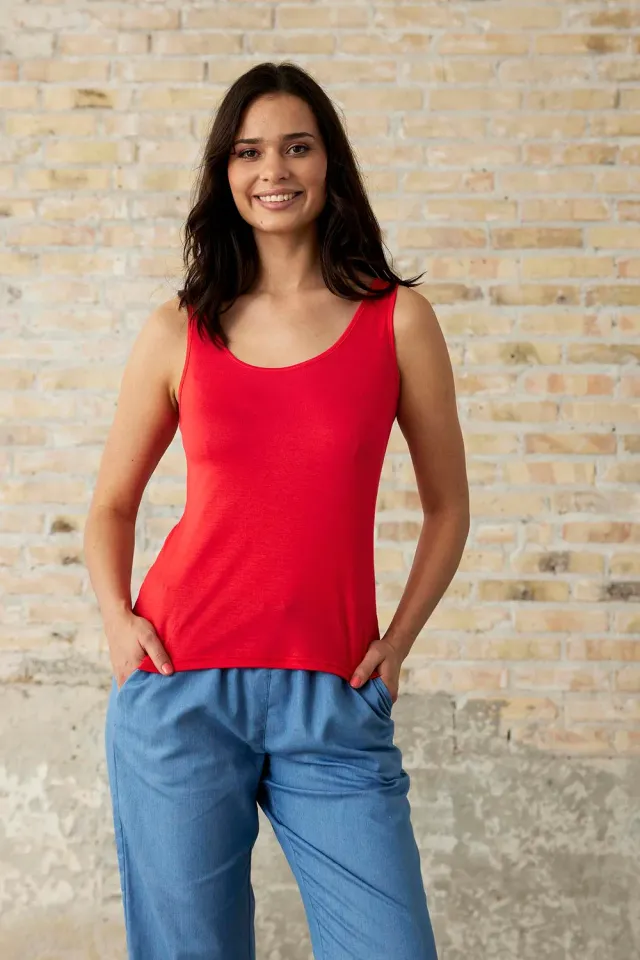 IN FRONT Slip tank top i viskose