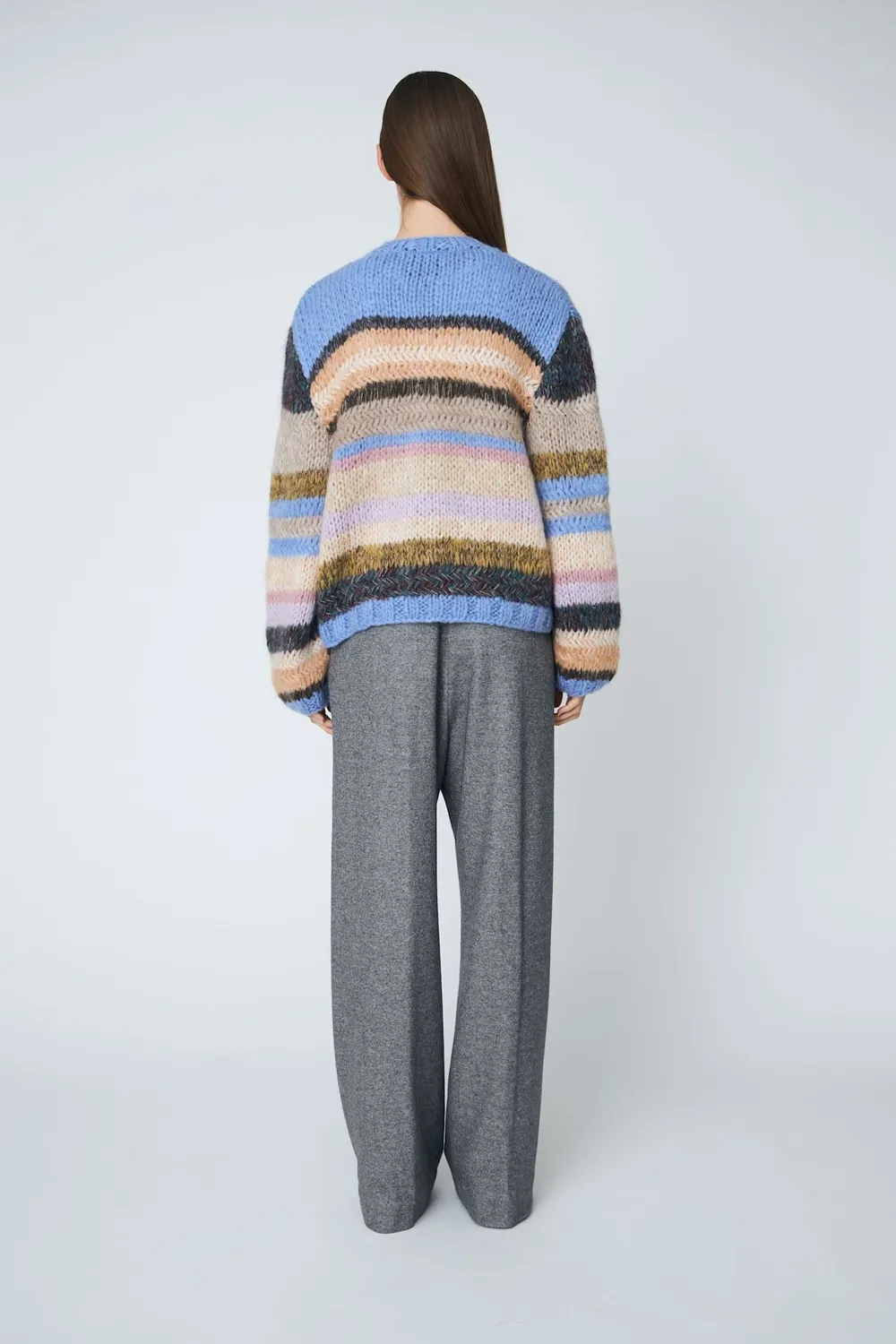 DAWNXDARE GABI strikcardigan 970 lavander blue stribet