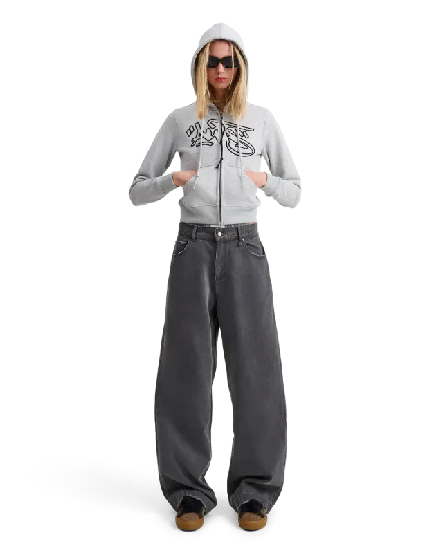 Alis Bam vide jeans washed grey bomuld