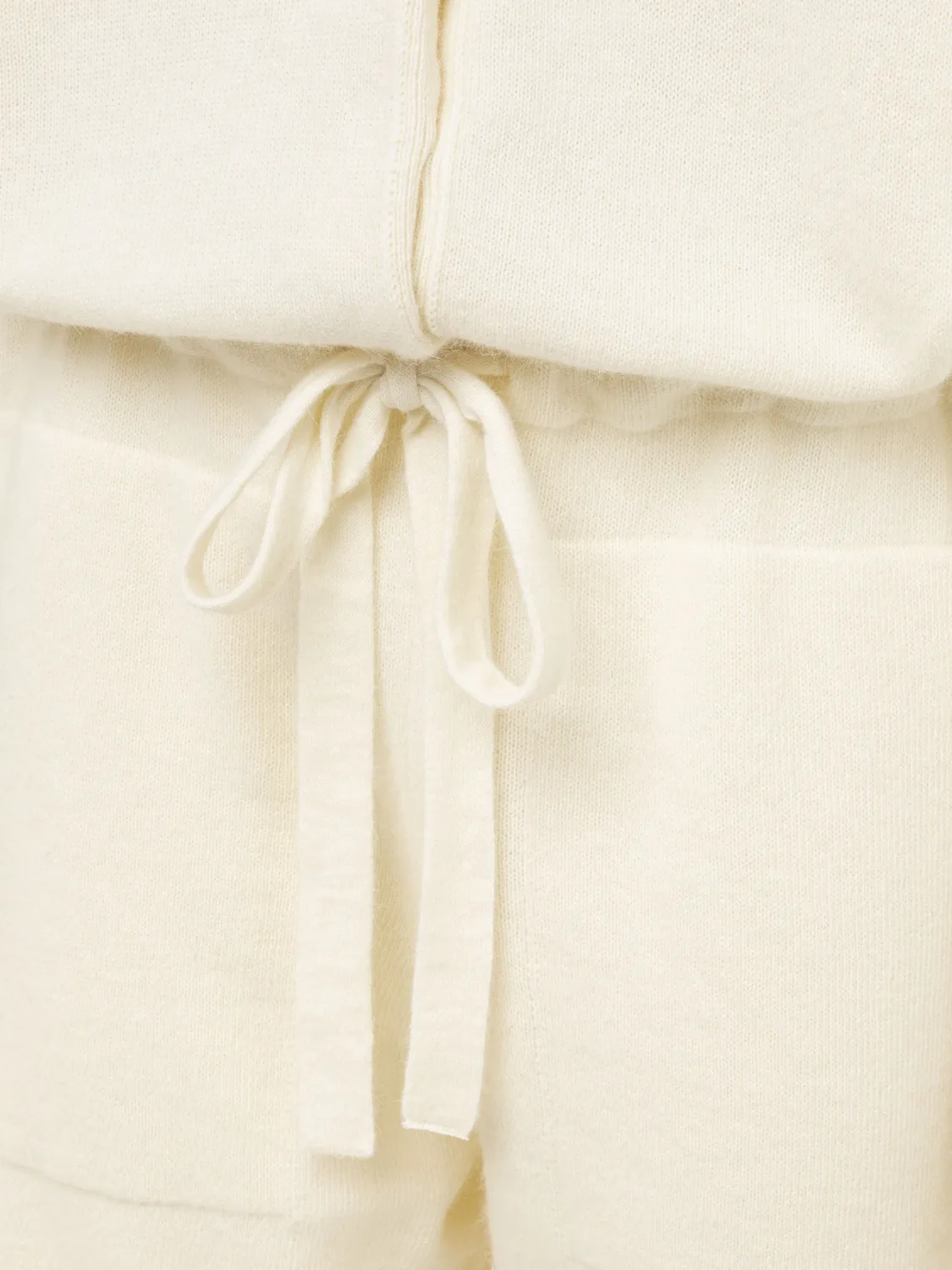 Laneus Knit Jumpsuit in Wool and Angora buksedragt Cream