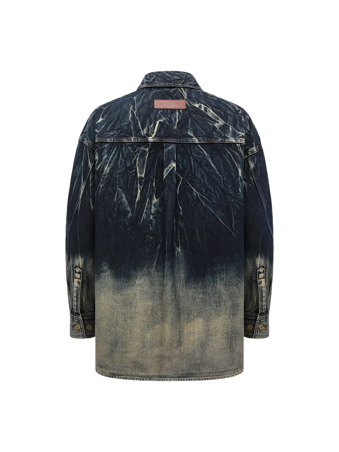 Feng Chen Wang Blue Tie-Dye skjortejakke blå denim