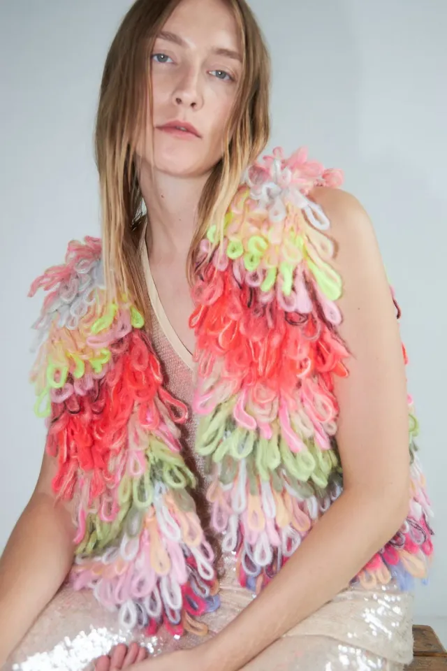 DAWNXDARE Fonda strikvest 925 bold multi mohair