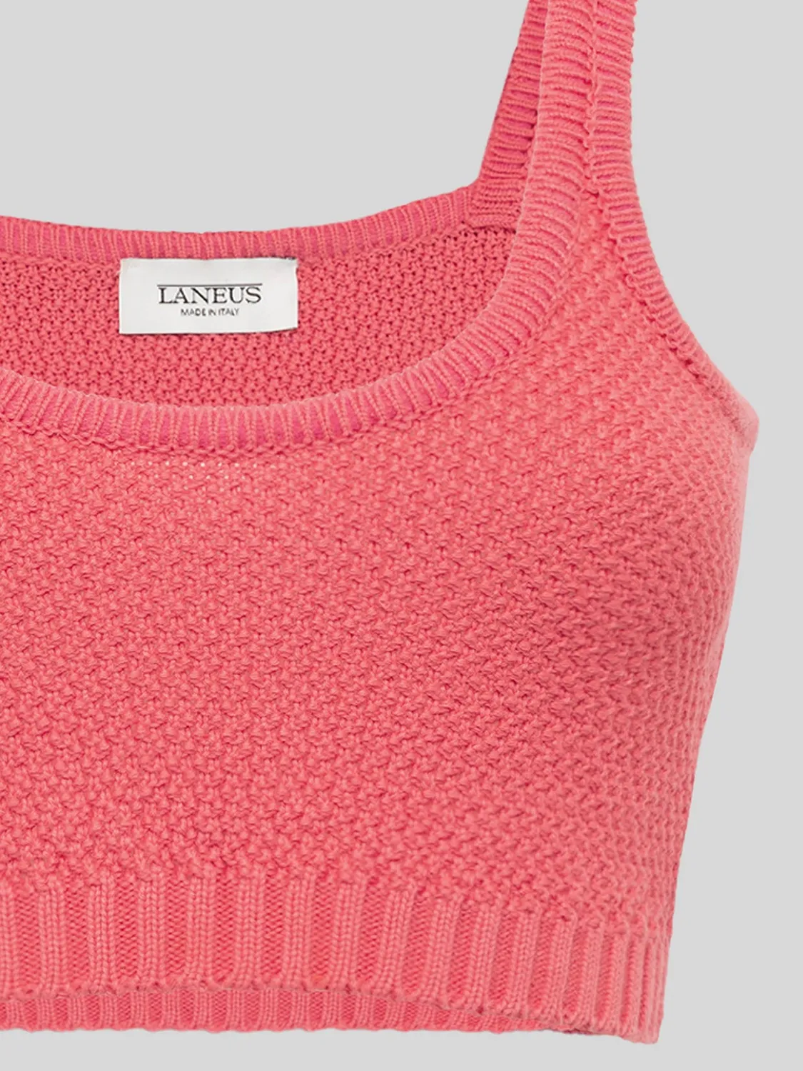 Laneus Knitted Top crop top pink bomuld