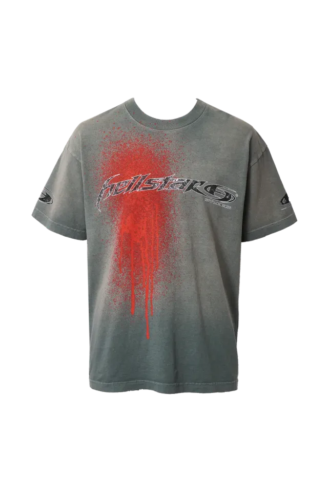 Hellstar Spray Paint T-shirt grå bomuld