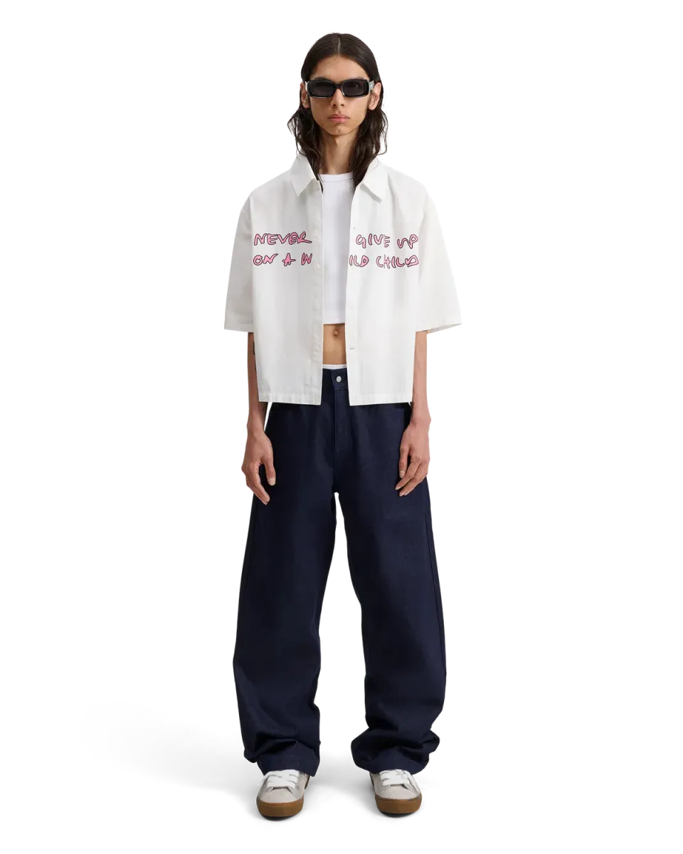 Alis Theotis cropped skjorte off white bomuld