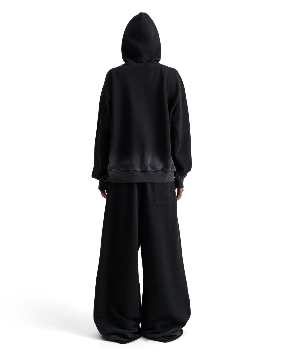 Alis Aaron oversized zip-hættetrøje sort bomuld