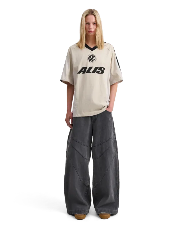 Alis Alain polo sand off white grafisk